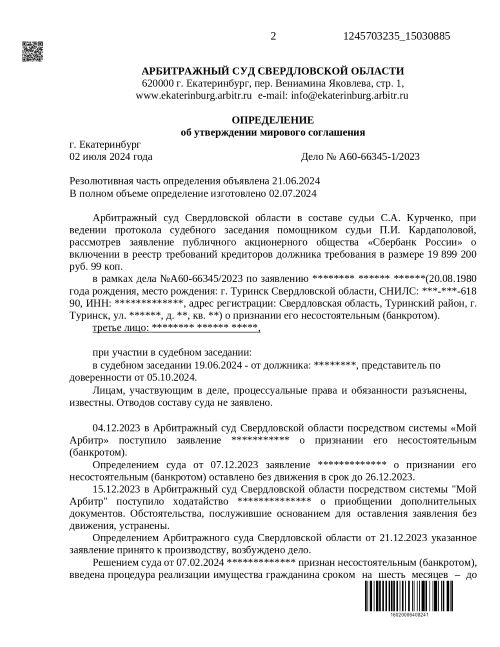 Определение суда о сохранении ипотечного жилья при банкротстве